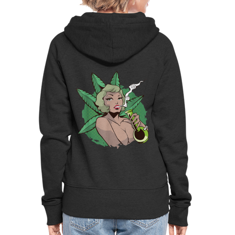 Weed Smoke Princess - Damen Cannabis Kapuzenjacke - Schwarz