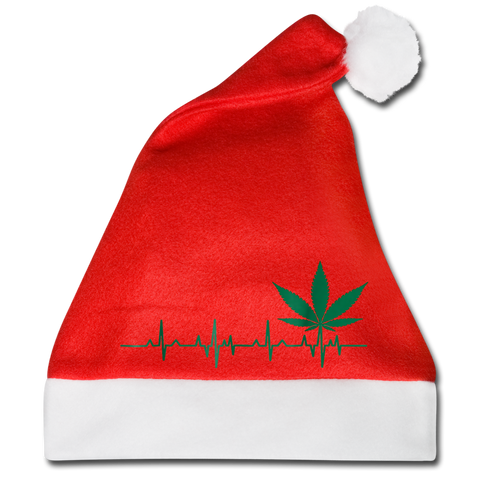 Heart Line - Cannabis Weihnachtsmütze - Rot